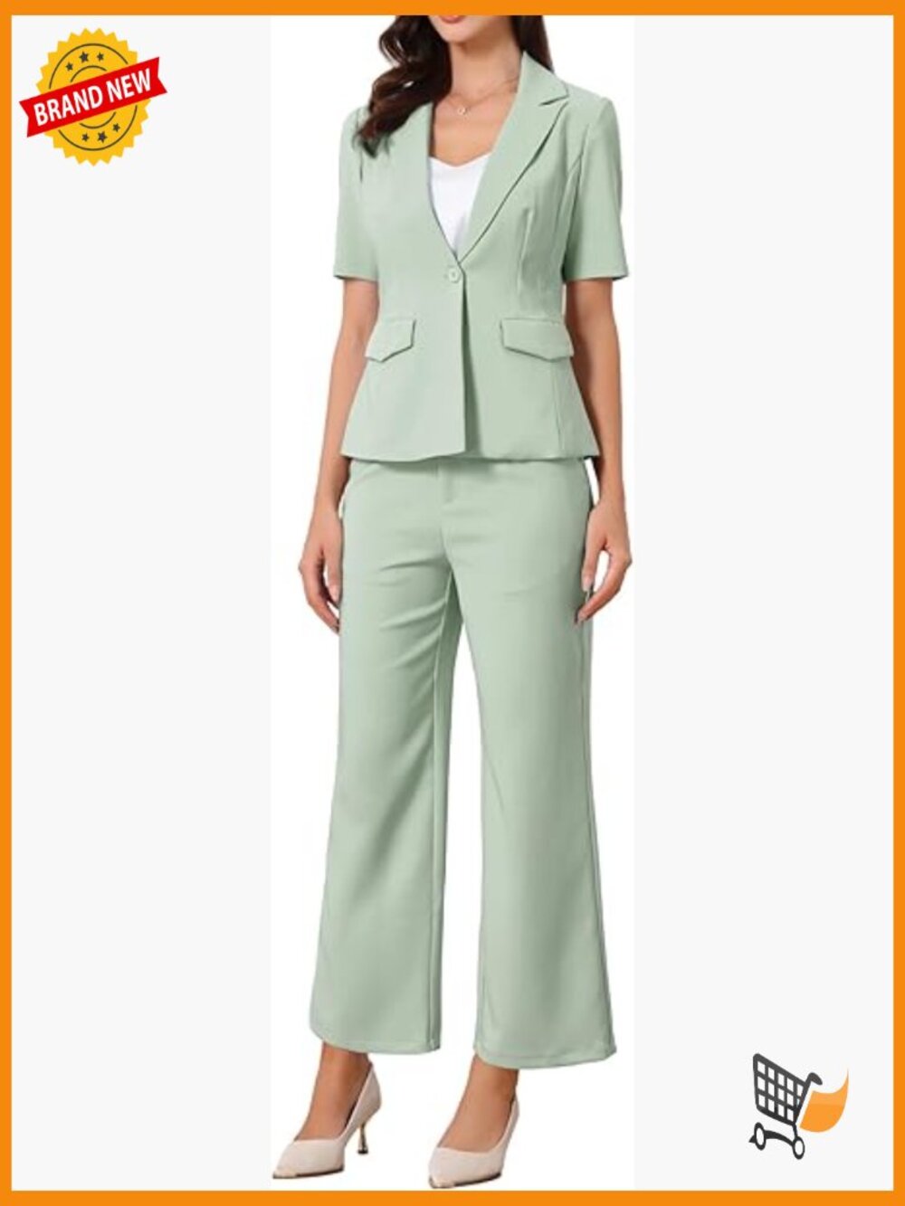 Women's Dressy Blazer and Pants Pantsuit Set Work Office Outfit 2 Piece